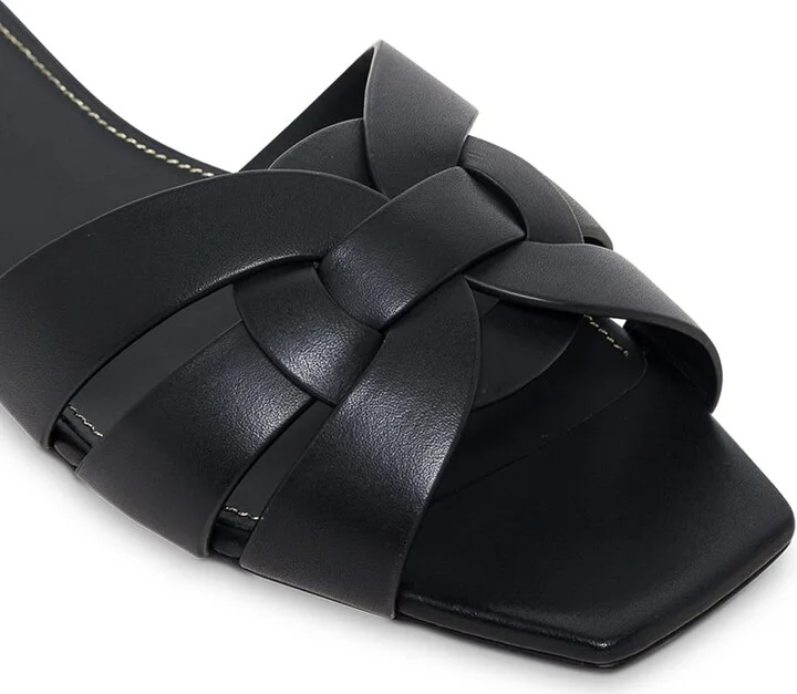 'tribute' Black Slip-on Sandals In Leather Woman - Image 4