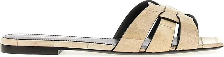Tribute Eel Leather Flat Sandals