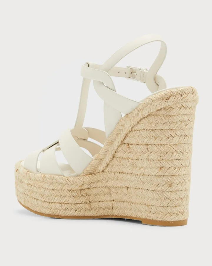 Tribute Leather T-Strap Espadrille Sandals - Image 2