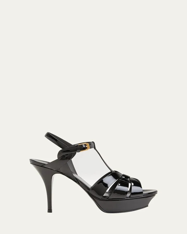 Tribute Patent T-Strap Platform Sandals