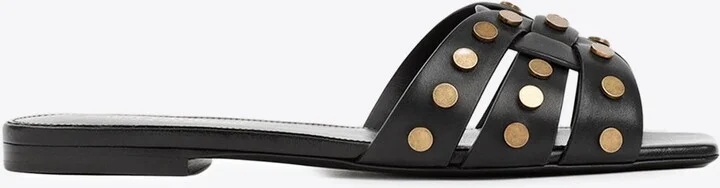 Tribute Studded Leather Flat Sandals