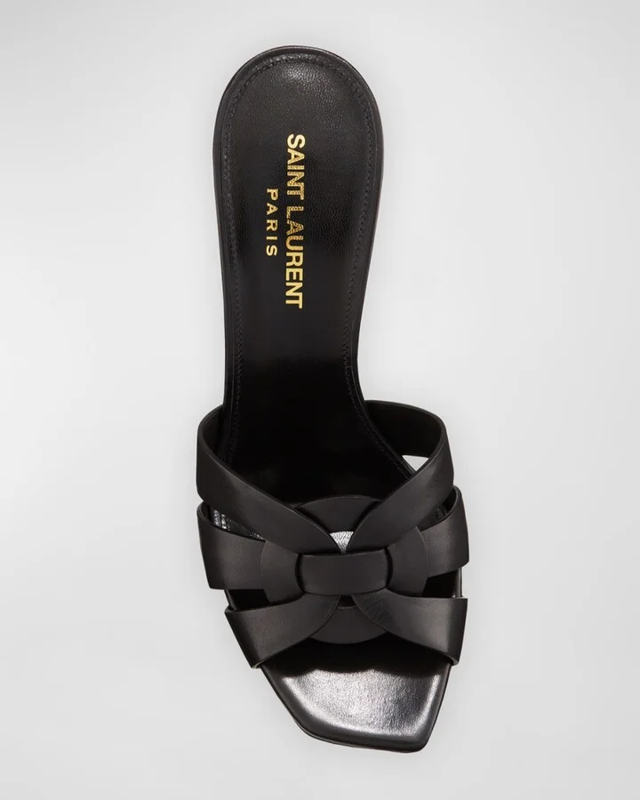 Tribute Woven Calfskin Stiletto Sandals - Image 4