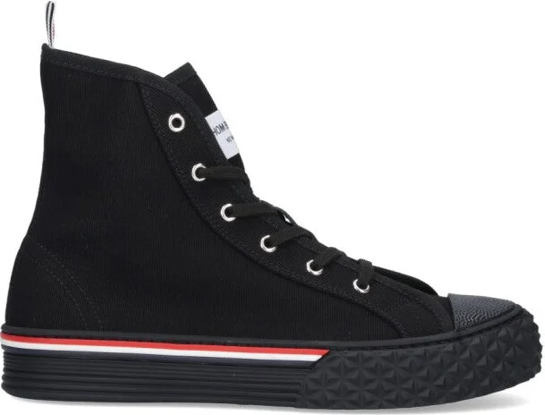 Tricolore" High-Top Sneakers - Black