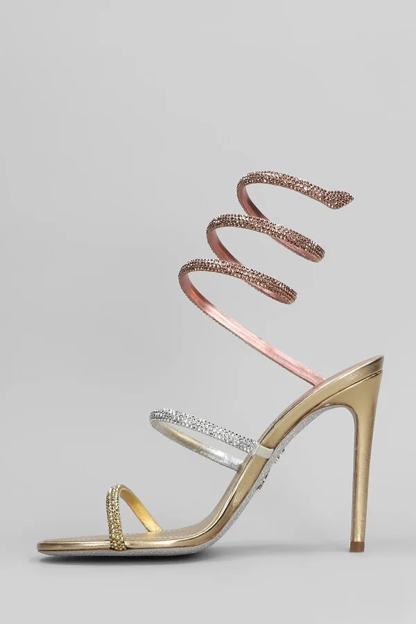 Trigold Sandals In Gold Leather - Image 3