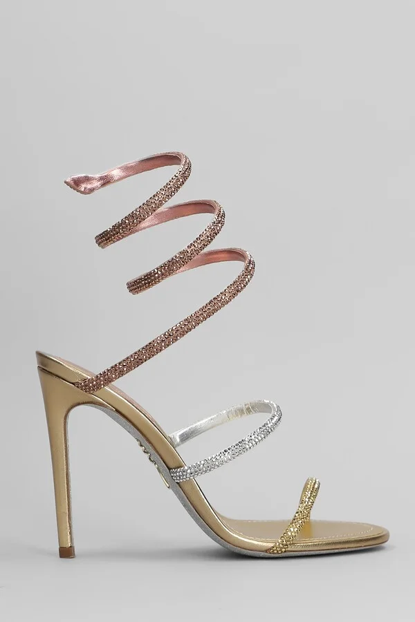 Trigold Sandals In Gold Leather