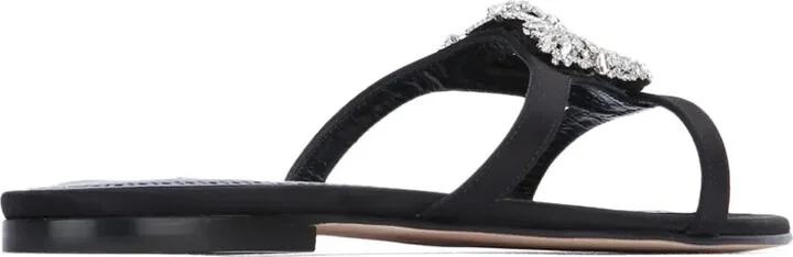 Trinamu crystal-embellished satin flat sandals - Image 3