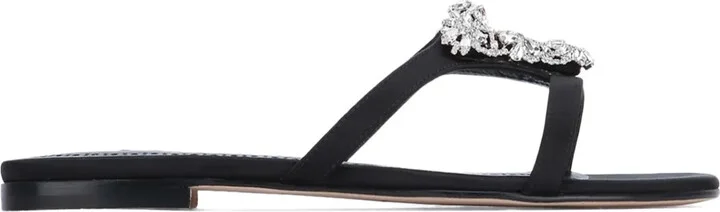 Trinamu crystal-embellished satin flat sandals