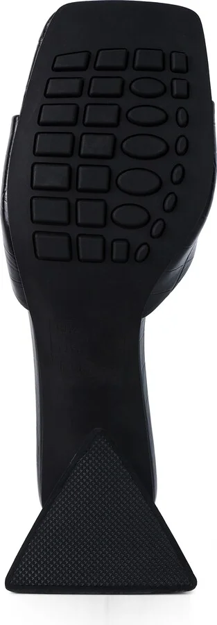 Trinity Croc Embossed Triangle Block Heel Sandal - Image 6