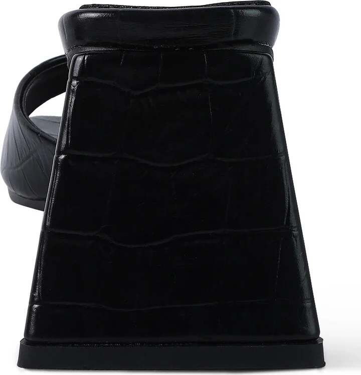 Trinity Croc Embossed Triangle Block Heel Sandal - Image 9