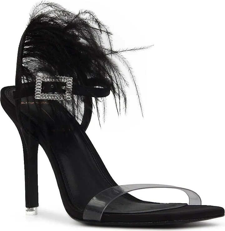 Trinity Ostrich Feather Trim Sandals - Image 2