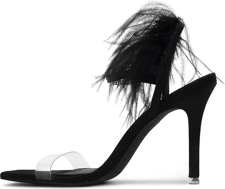 Trinity Ostrich Feather Trim Sandals - Image 6