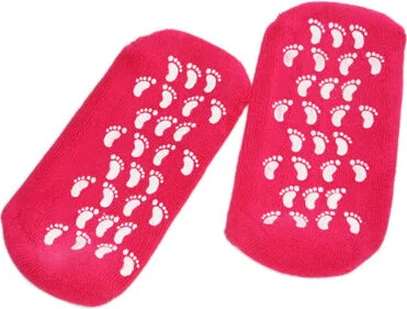 Trinx Women's Terry Gel-Lined Moisturizing Booties - Infused With Essential Oils - Gel Lining - Non-Slip Comfort Grips - Socks, Pink