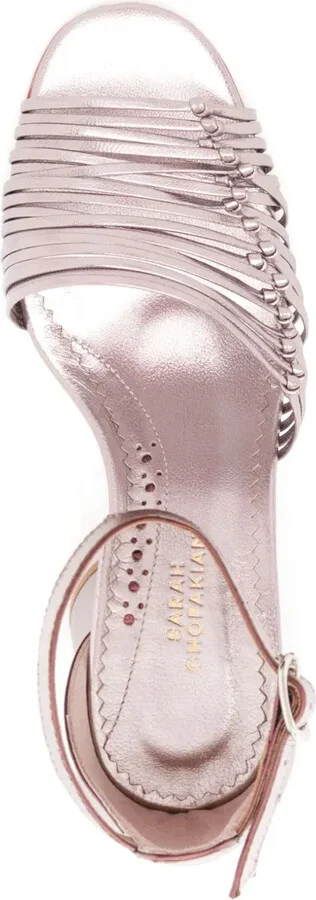 Triomphe 65mm strappy leather sandals - Image 4