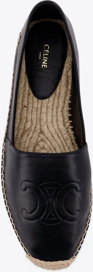 Triomphe Logo Leather Espadrilles - Image 3