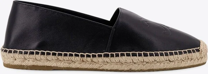 Triomphe Logo Leather Espadrilles