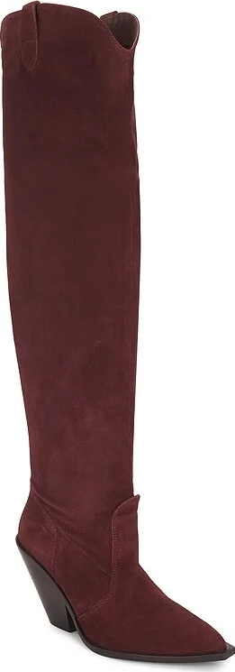 Triple Crown Over The Knee Boot In Espresso Suede - Image 2
