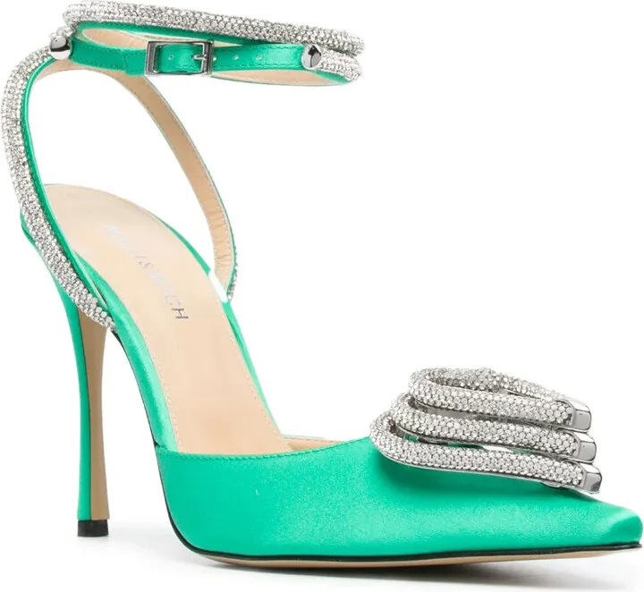 Triple Heart 105mm satin pumps - Image 2