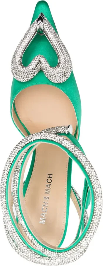 Triple Heart 105mm satin pumps - Image 4
