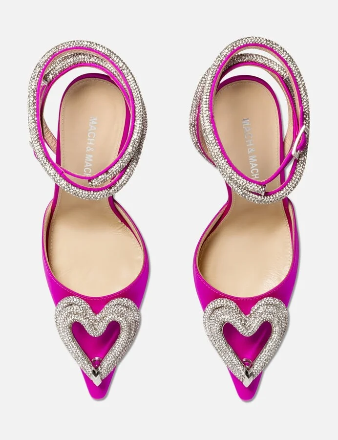 Triple Heart Satin Heels - Image 3