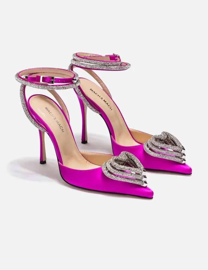 Triple Heart Satin Heels - Image 4