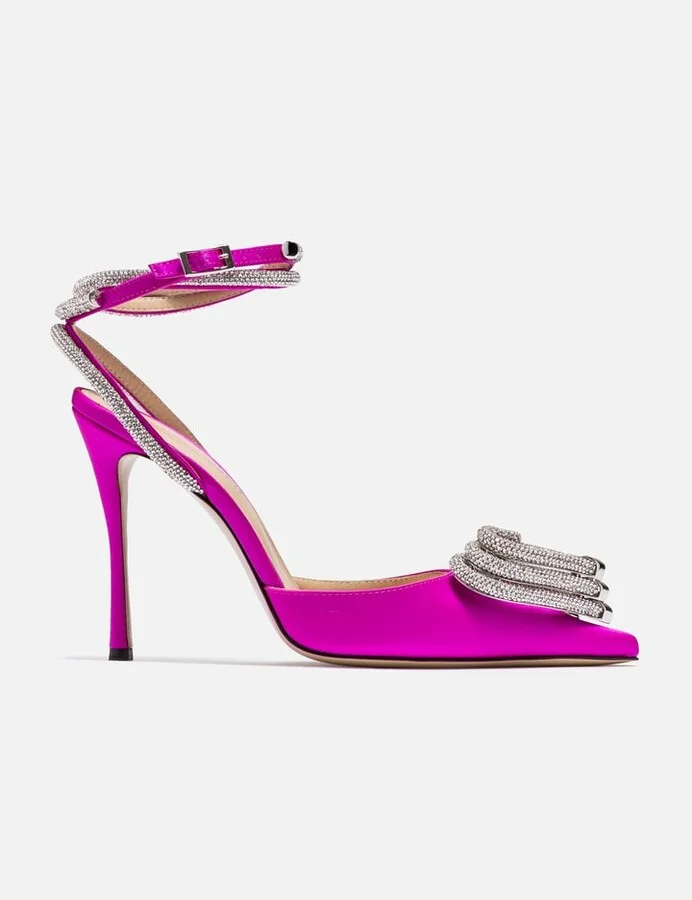 Triple Heart Satin Heels