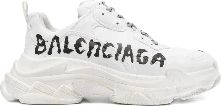 Triple S graffiti-print chunky sneakers