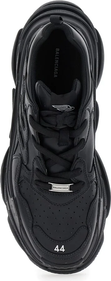 'triple S Sporty' Black Sneaker With 3b Logo Embroidered On The Side And Worn Effect In Tech Fabric Man - Image 4