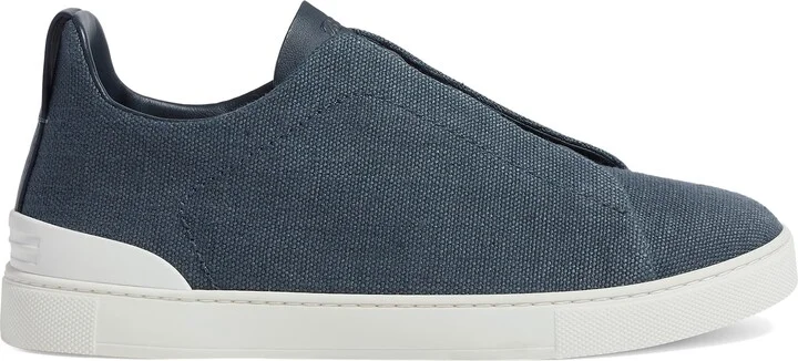 Triple Stitch Cotton, Linen & Leather Sneaker - Image 3
