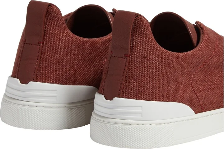 Triple Stitch Cotton, Linen & Leather Sneaker - Image 2