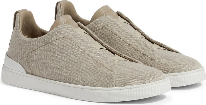 Triple Stitch Cotton, Linen & Leather Sneaker