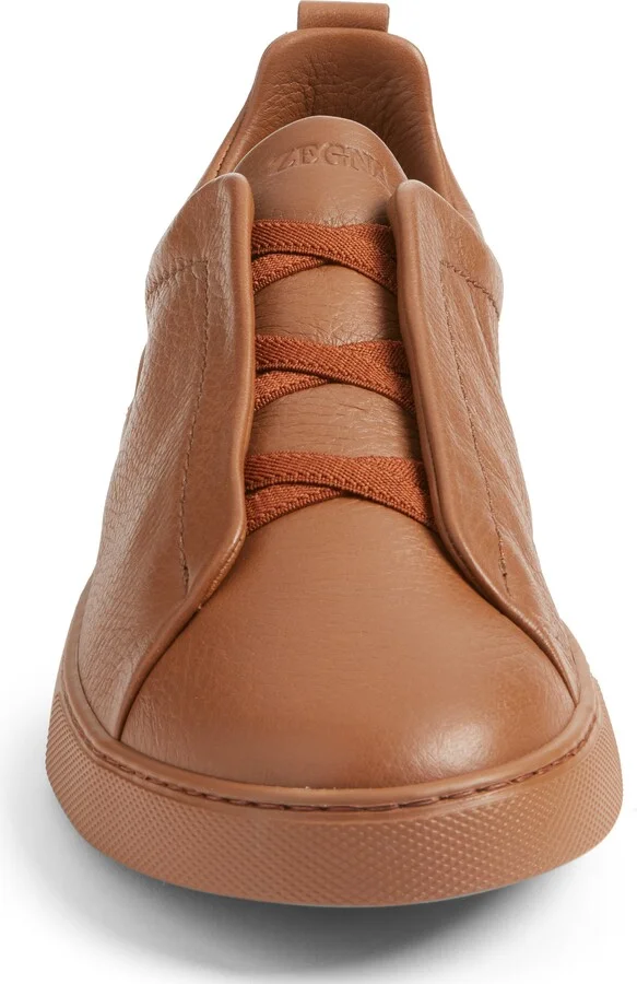Triple Stitch Deerskin Leather Slip-On Sneaker - Image 4