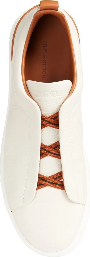 Triple Stitch Deerskin Leather Slip-On Sneaker - Image 11
