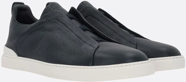 Triple Stitch Grainy Leather Sneakers - Image 2