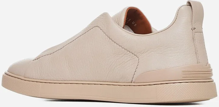 Triple Stitch Leather Sneakers - Image 3