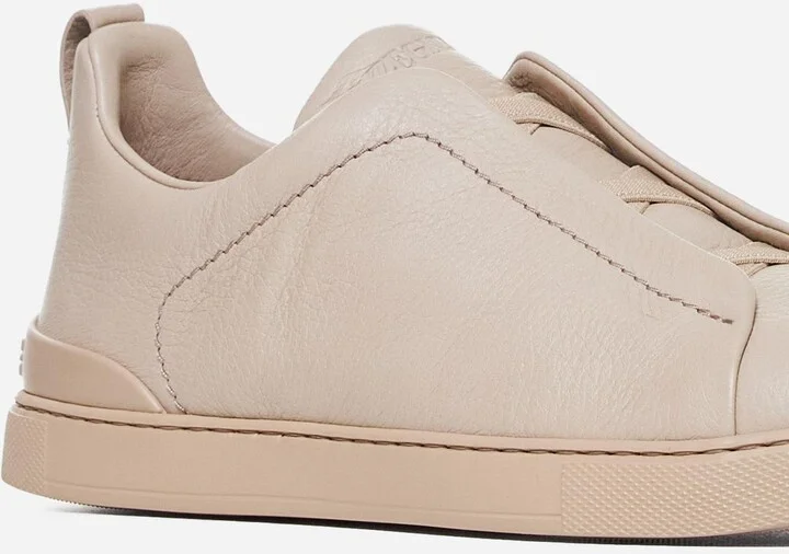 Triple Stitch Leather Sneakers - Image 4