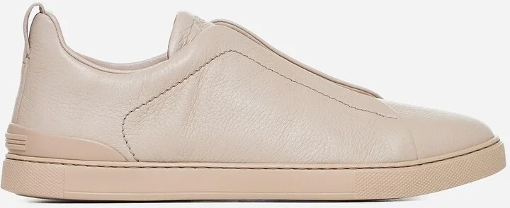 Triple Stitch Leather Sneakers