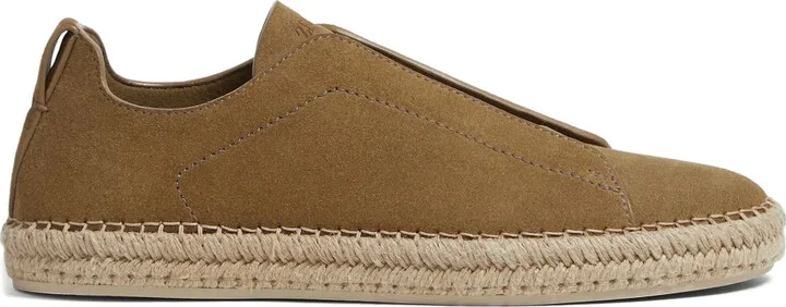 Triple Stitch suede espadrilles