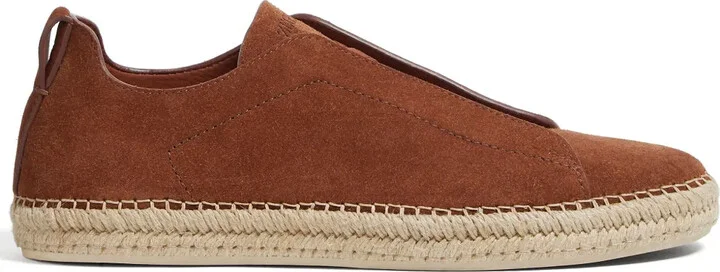 Triple Stitch suede espadrilles