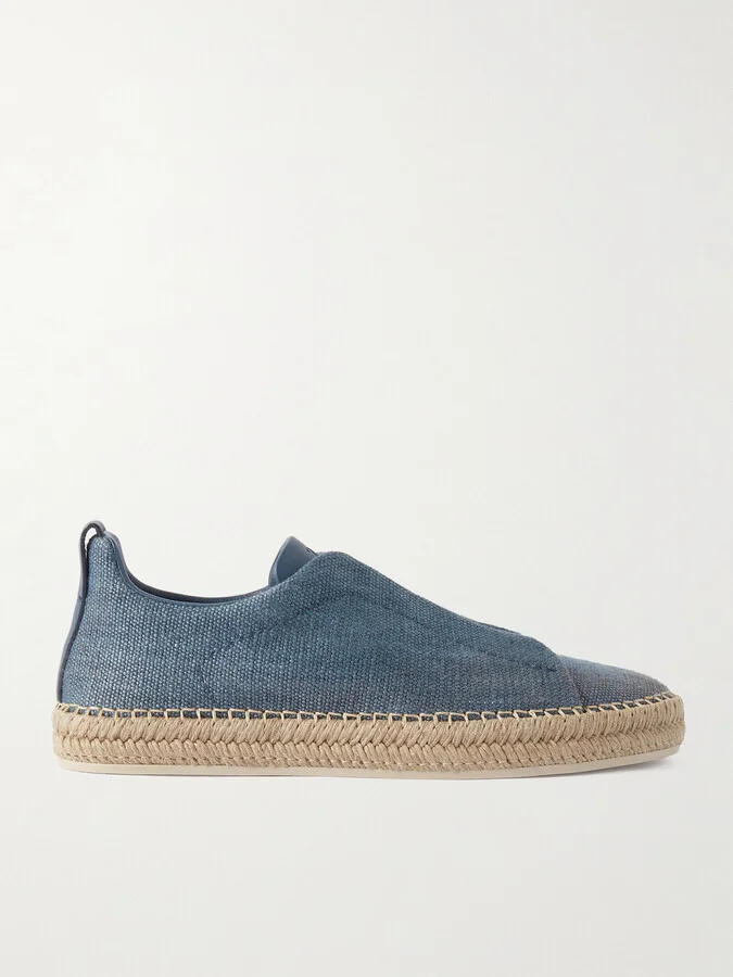 Triple Stitch™ Leather-Trimmed Canvas Slip-On Sneakers