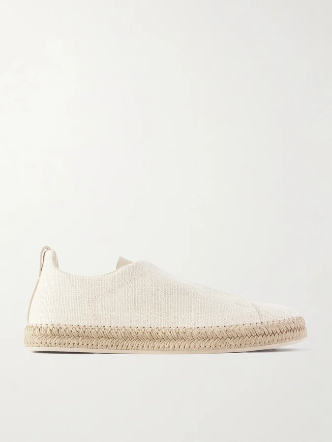 Triple Stitch™ Leather-Trimmed Canvas Slip-On Sneakers