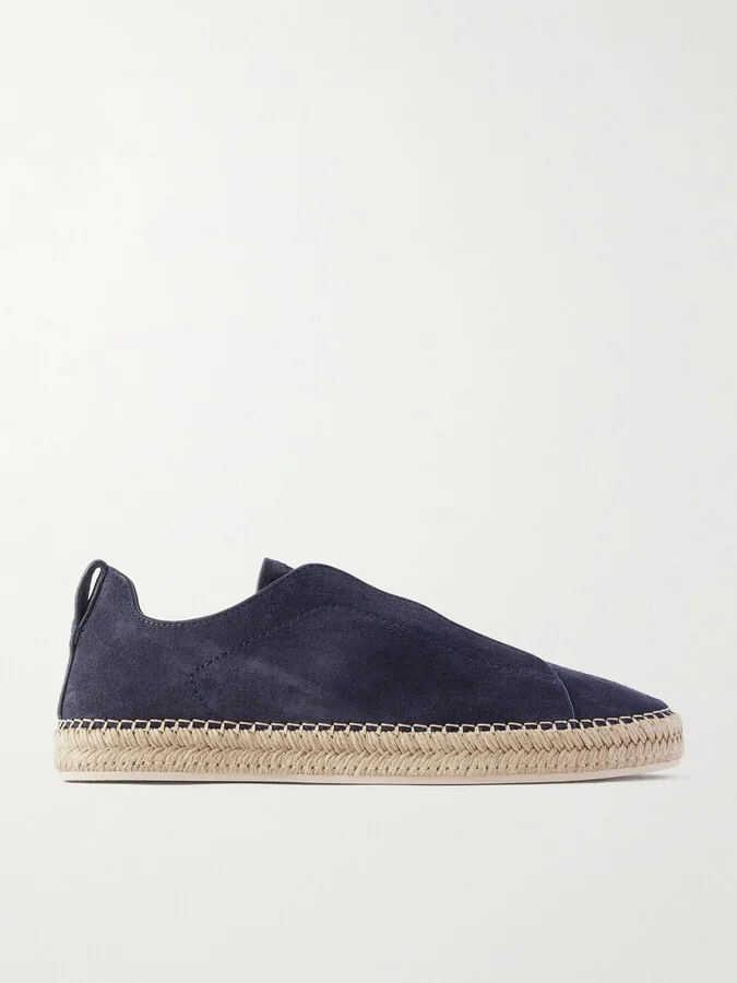 Triple Stitch™ Leather-Trimmed Suede Slip-On Sneakers