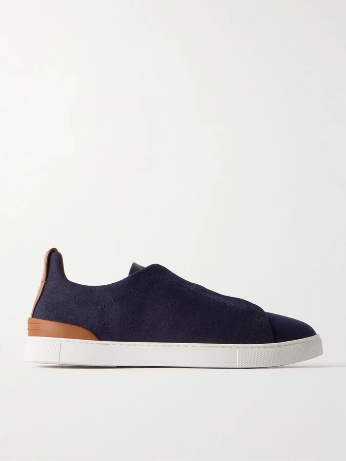 Triple Stitch™ Leather-Trimmed Wool Slip-On Sneakers