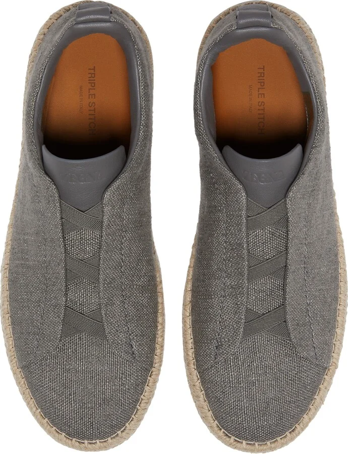 Triple Stitch™ Linen & Leather Espadrille Slip-On Sneaker - Image 4