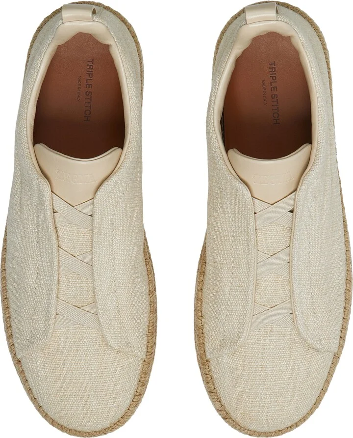 Triple Stitch™ Linen & Leather Espadrille Slip-On Sneaker - Image 8