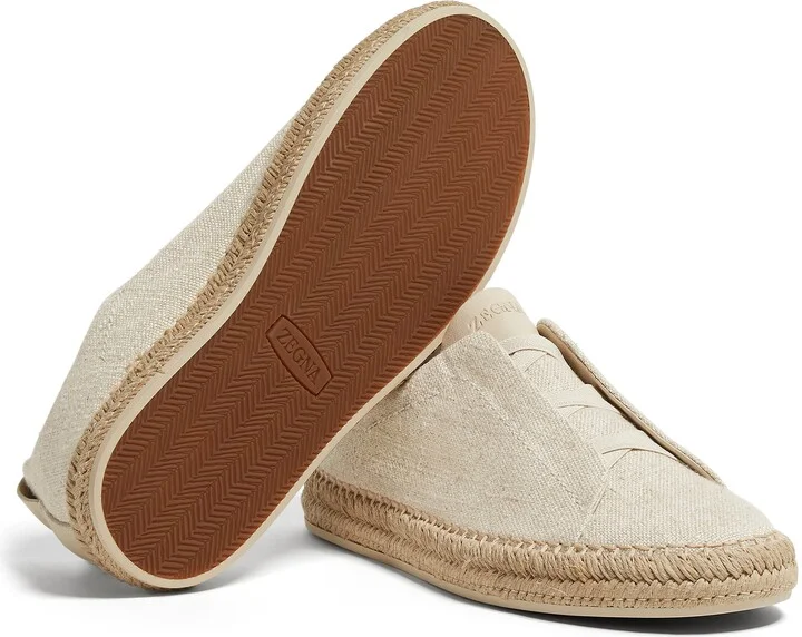 Triple Stitch™ Linen & Leather Espadrille Slip-On Sneaker - Image 9