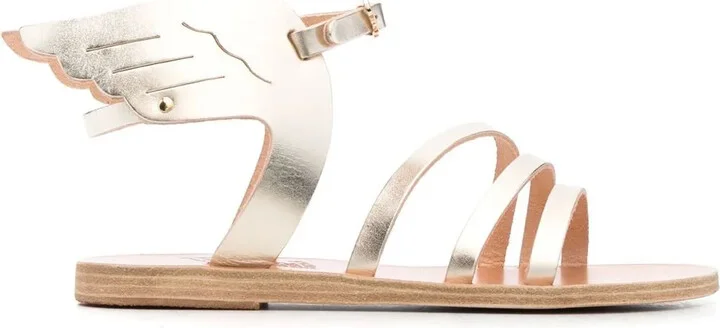 Triple-Strap Leather Sandals