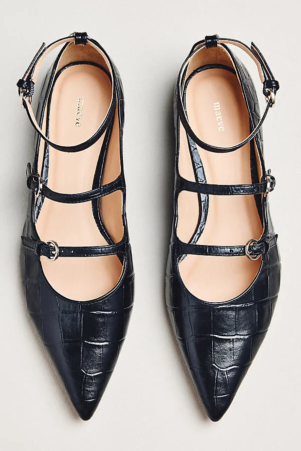 Triple-Strap Mary Jane Flats - Image 2
