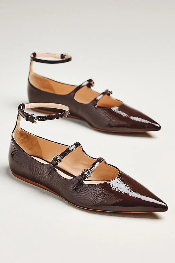 Triple-Strap Mary Jane Flats