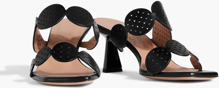 Trish 65 laser-cut leather mules - Image 2