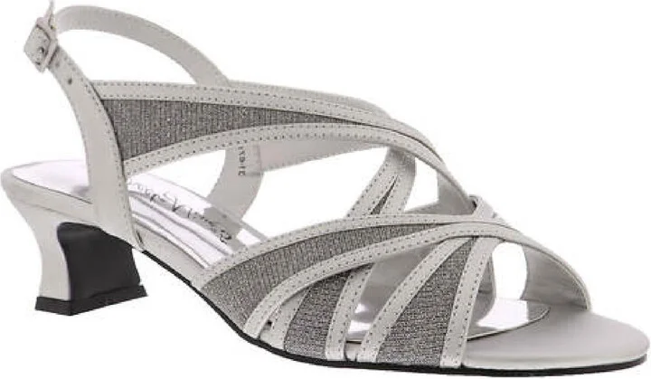 Tristen Womens Metallic Ankle Strap Kitten Heels